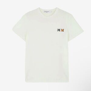 Maison Kitsune Double Fox Head Patch Classic White T-shirt